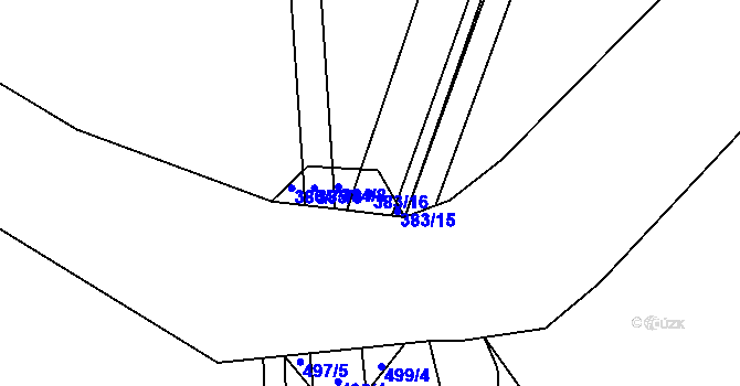 Parcela st. 383/16 v KÚ Lechovice, Katastrální mapa