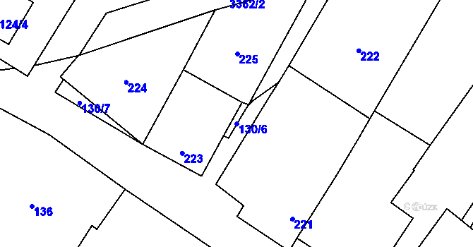 Parcela st. 130/6 v KÚ Lechovice, Katastrální mapa