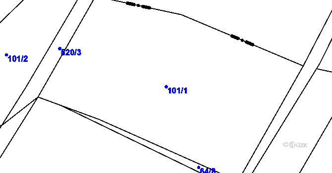 Parcela st. 101/1 v KÚ Lejšovka, Katastrální mapa