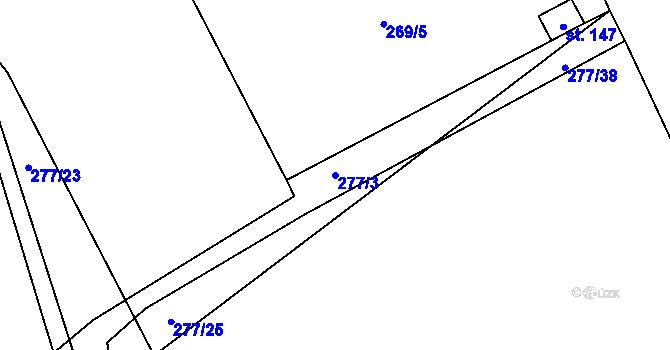 Parcela st. 277/3 v KÚ Lejšovka, Katastrální mapa