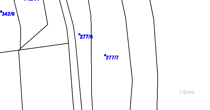 Parcela st. 277/7 v KÚ Lejšovka, Katastrální mapa