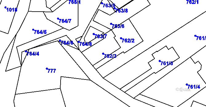Parcela st. 762/3 v KÚ Lelekovice, Katastrální mapa