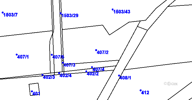Parcela st. 407/2 v KÚ Lelekovice, Katastrální mapa