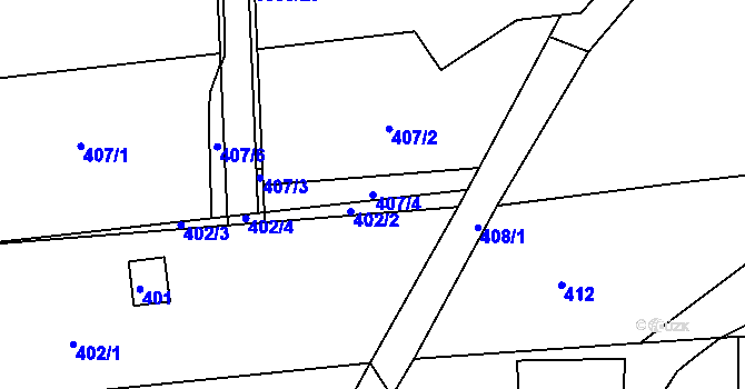 Parcela st. 407/4 v KÚ Lelekovice, Katastrální mapa