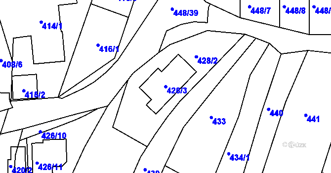 Parcela st. 428/3 v KÚ Lelekovice, Katastrální mapa