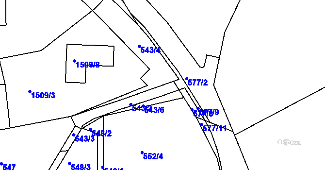 Parcela st. 543/5 v KÚ Lelekovice, Katastrální mapa
