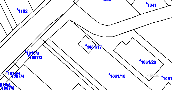Parcela st. 1061/17 v KÚ Lelekovice, Katastrální mapa