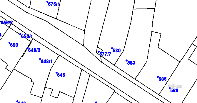 Parcela st. 577/7 v KÚ Lelekovice, Katastrální mapa