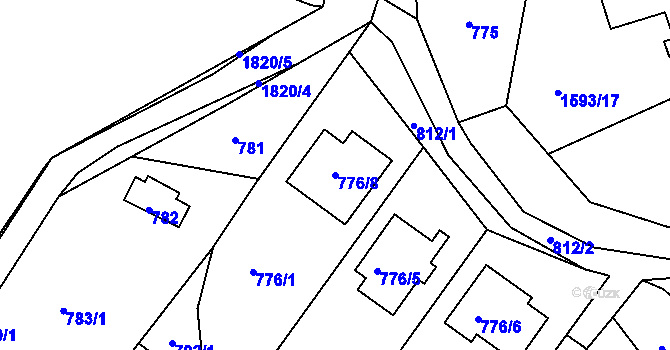 Parcela st. 776/8 v KÚ Lelekovice, Katastrální mapa
