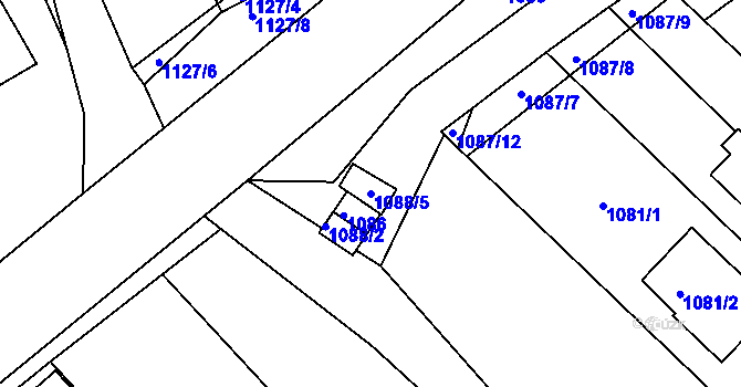 Parcela st. 1088/5 v KÚ Lelekovice, Katastrální mapa