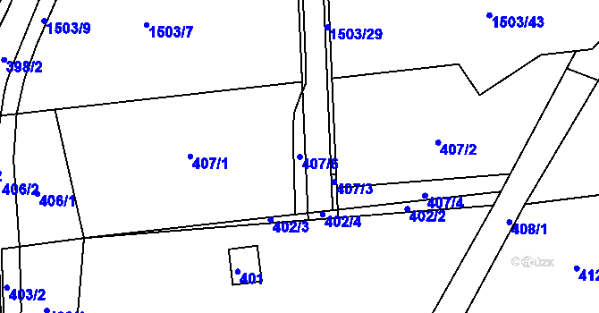 Parcela st. 407/6 v KÚ Lelekovice, Katastrální mapa