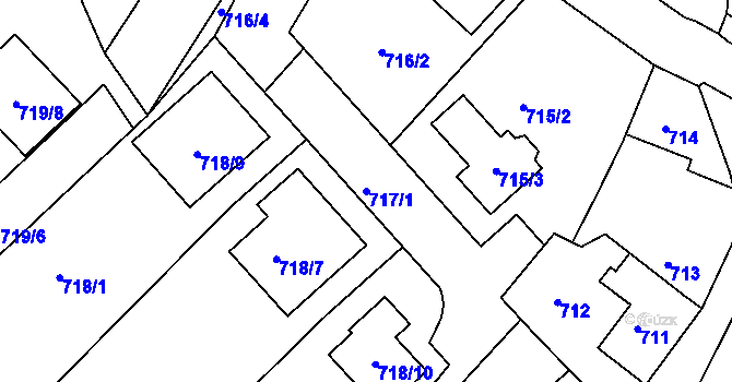 Parcela st. 717/1 v KÚ Lelekovice, Katastrální mapa