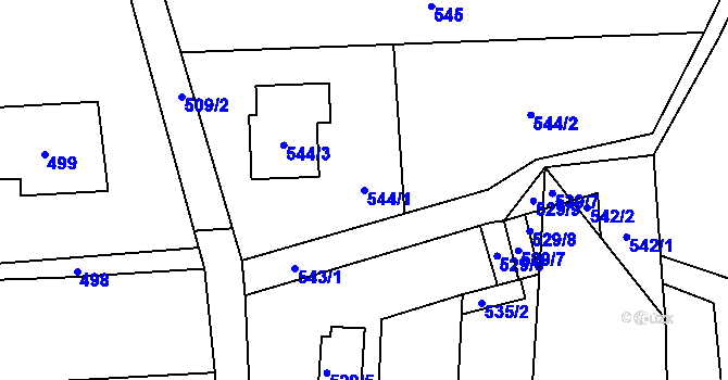 Parcela st. 544/1 v KÚ Lelekovice, Katastrální mapa