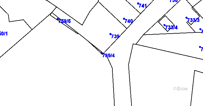 Parcela st. 759/4 v KÚ Lelekovice, Katastrální mapa