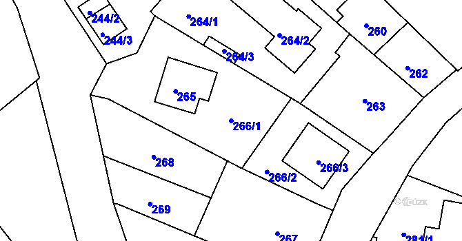 Parcela st. 266/1 v KÚ Lelekovice, Katastrální mapa