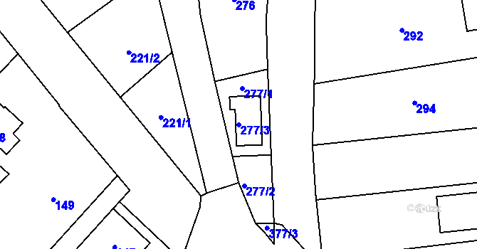 Parcela st. 277/3 v KÚ Lelekovice, Katastrální mapa