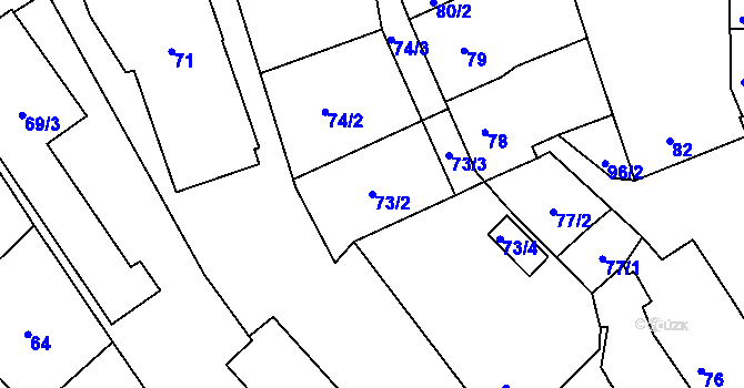 Parcela st. 73/2 v KÚ Lelekovice, Katastrální mapa