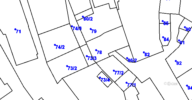Parcela st. 78 v KÚ Lelekovice, Katastrální mapa