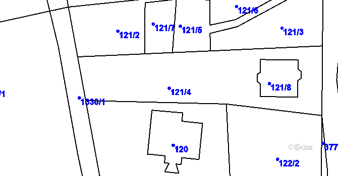Parcela st. 121/4 v KÚ Lelekovice, Katastrální mapa