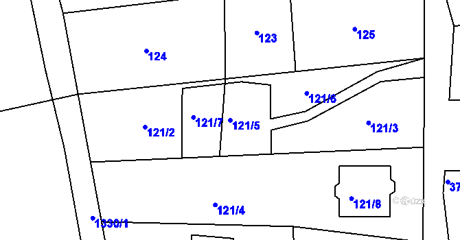 Parcela st. 121/5 v KÚ Lelekovice, Katastrální mapa