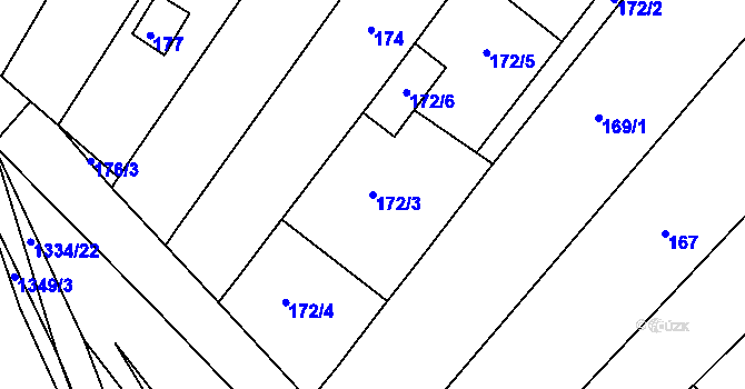 Parcela st. 172/3 v KÚ Lelekovice, Katastrální mapa