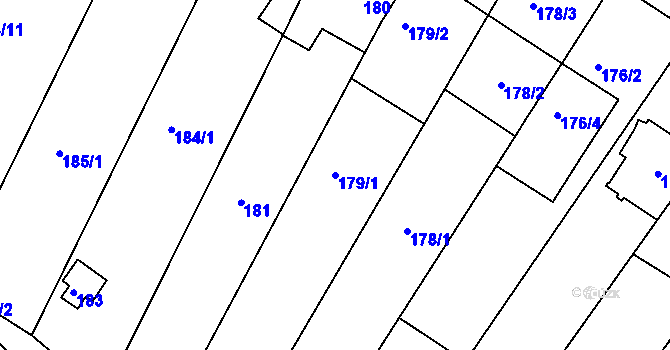Parcela st. 179/1 v KÚ Lelekovice, Katastrální mapa