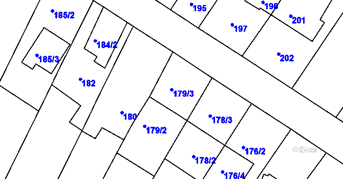Parcela st. 179/3 v KÚ Lelekovice, Katastrální mapa
