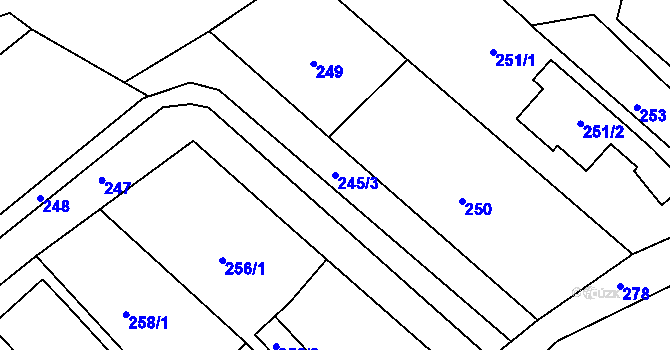 Parcela st. 245/3 v KÚ Lelekovice, Katastrální mapa