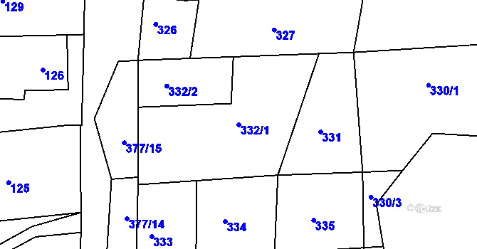 Parcela st. 332/1 v KÚ Lelekovice, Katastrální mapa