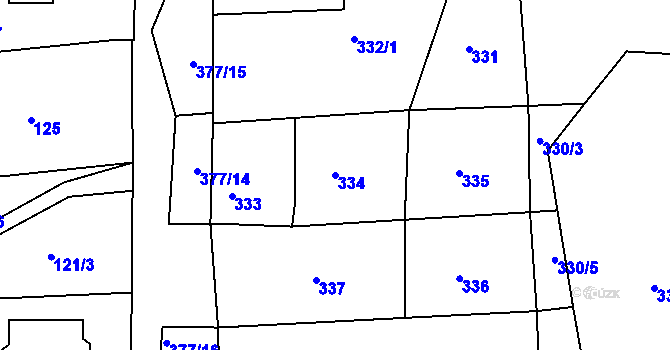 Parcela st. 334 v KÚ Lelekovice, Katastrální mapa
