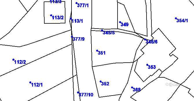 Parcela st. 351 v KÚ Lelekovice, Katastrální mapa
