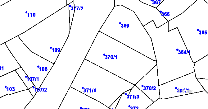 Parcela st. 370/1 v KÚ Lelekovice, Katastrální mapa