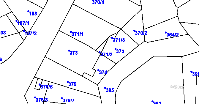 Parcela st. 371/2 v KÚ Lelekovice, Katastrální mapa