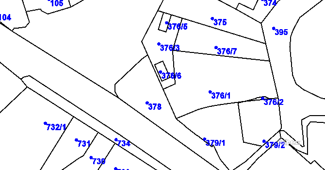 Parcela st. 376/1 v KÚ Lelekovice, Katastrální mapa