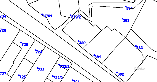 Parcela st. 380 v KÚ Lelekovice, Katastrální mapa