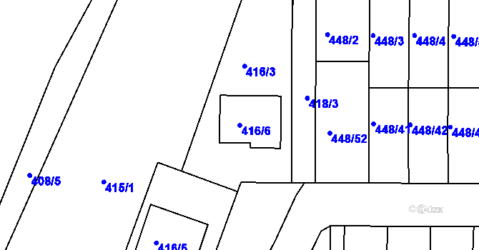 Parcela st. 416/6 v KÚ Lelekovice, Katastrální mapa