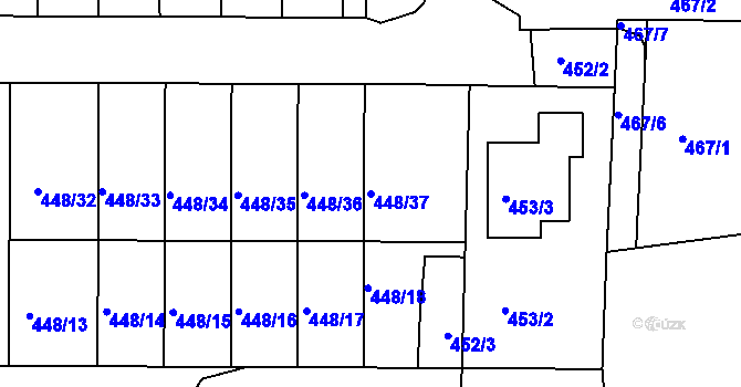 Parcela st. 448/37 v KÚ Lelekovice, Katastrální mapa