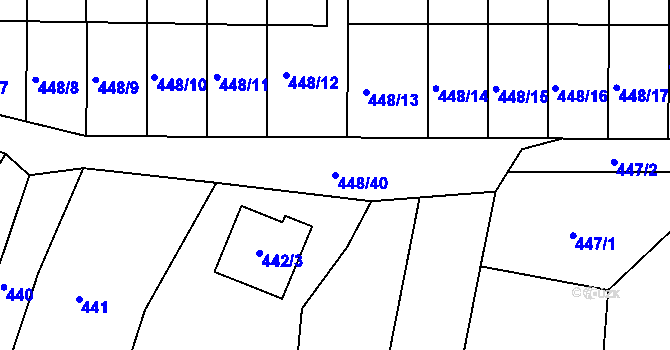 Parcela st. 448/40 v KÚ Lelekovice, Katastrální mapa