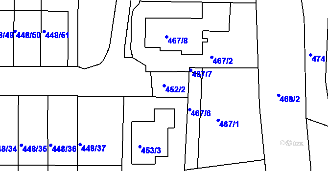 Parcela st. 452/2 v KÚ Lelekovice, Katastrální mapa
