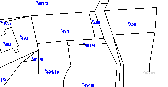 Parcela st. 491/4 v KÚ Lelekovice, Katastrální mapa