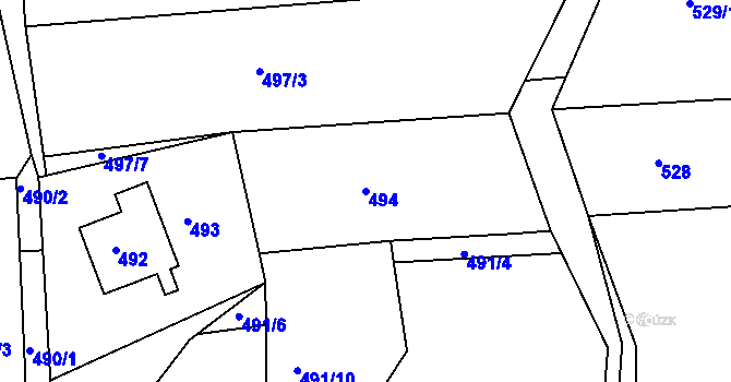 Parcela st. 494 v KÚ Lelekovice, Katastrální mapa