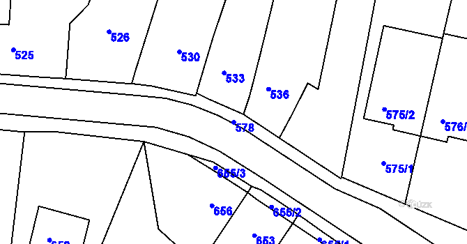 Parcela st. 578 v KÚ Lelekovice, Katastrální mapa