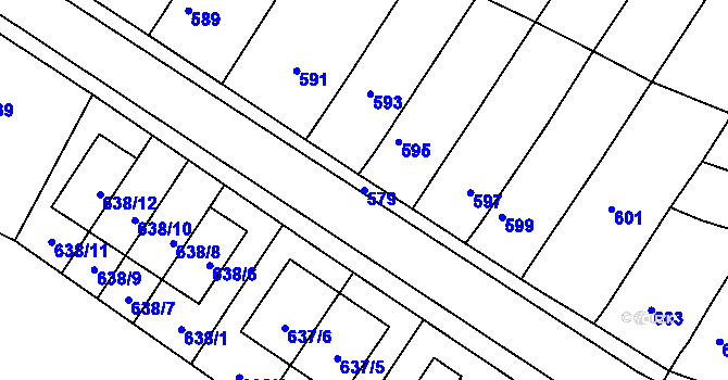 Parcela st. 579 v KÚ Lelekovice, Katastrální mapa