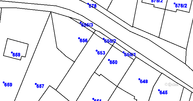 Parcela st. 653 v KÚ Lelekovice, Katastrální mapa