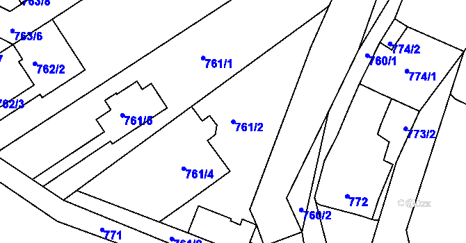 Parcela st. 761/2 v KÚ Lelekovice, Katastrální mapa