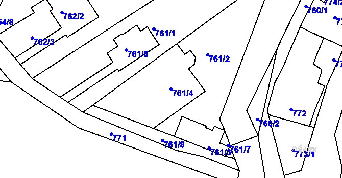 Parcela st. 761/4 v KÚ Lelekovice, Katastrální mapa