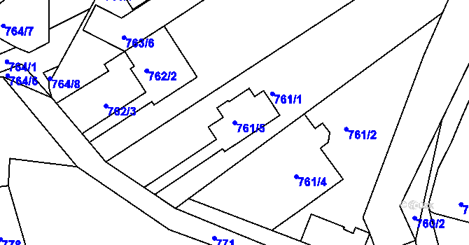 Parcela st. 761/5 v KÚ Lelekovice, Katastrální mapa