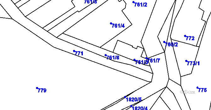 Parcela st. 761/8 v KÚ Lelekovice, Katastrální mapa