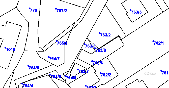Parcela st. 763/5 v KÚ Lelekovice, Katastrální mapa