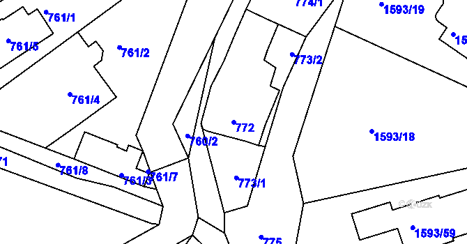 Parcela st. 772 v KÚ Lelekovice, Katastrální mapa